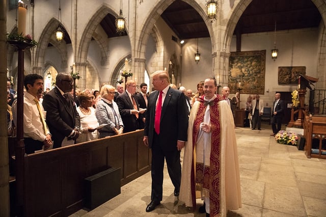 Trump in church