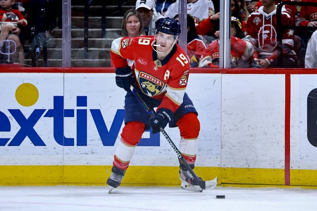 Matthew Tkachuk of the Florida Panthers in action against the Ottawa Senators during the second period at Amerant Bank Arena on Feb. 8, 2025, in Sunrise, Florida. (Carmen Mandato/Getty Images/TNS)