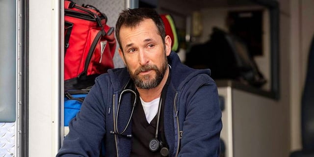Noah Wyle as Dr. Robby looking sad in The Pitt