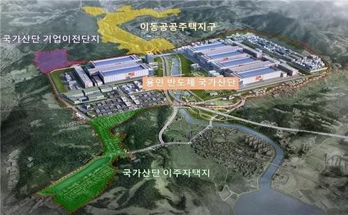 A bird's-eye depiction of the Yongin semiconductor national industrial complex provided by the Ministry of Land, Infrastructure and Transportation (PHOTO NOT FOR SALE) (Yonhap)
