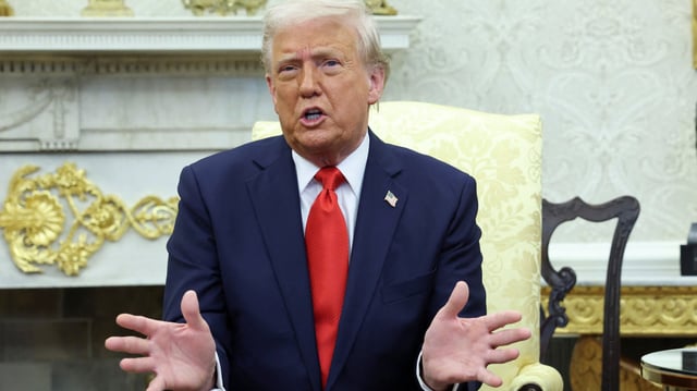 Donald Trump à Washington, aux États-Unis, le 14 avril 2025.
