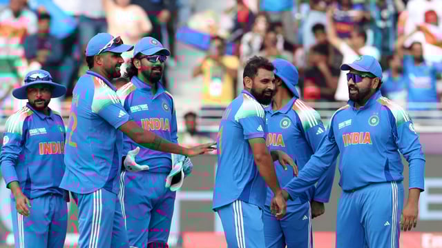 Indian cricketers celebrate