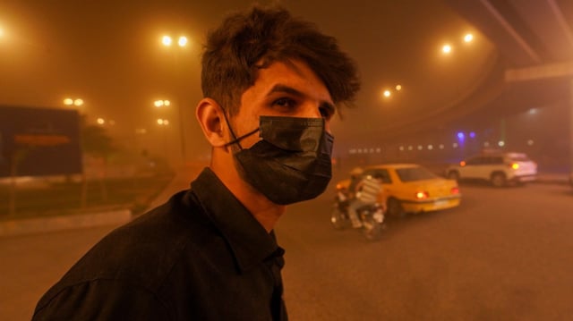 Najaf, a city in central Iraq, was hit hard by Monday’s storm. Traffic was halted, airports closed and people taken to hospital