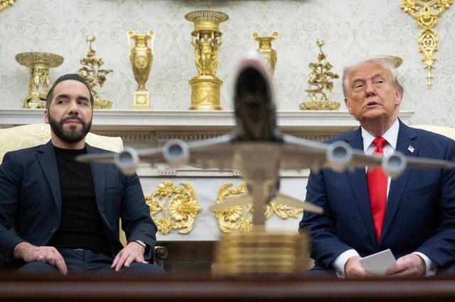 Le président du Salvador, Nayib Bukele, a été reçu à la Maison Blanche en grande pompe par Donald Trump, lundi 14 avril.