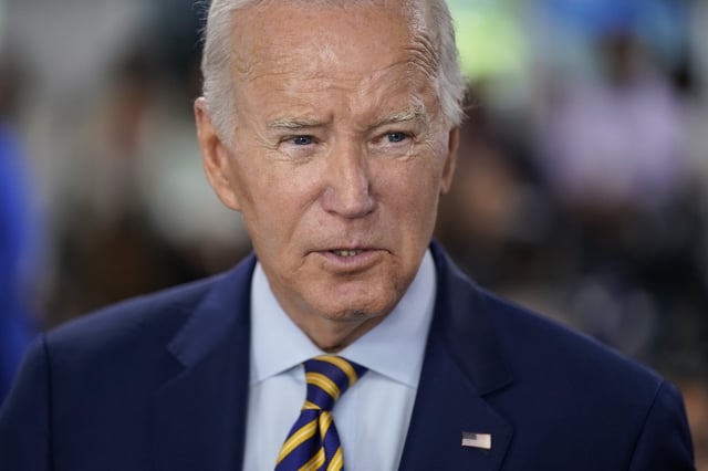 FILE – President Joe Biden speaks on Aug. 31, 2023, in Washington.