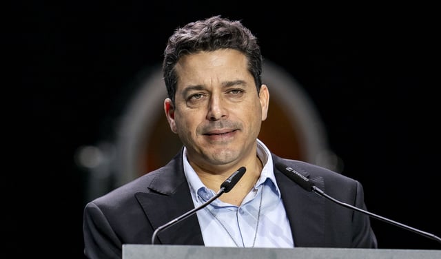 Israel's minister of diaspora affairs and combating anti-Semitism, Amichai Chikli, speaks during 'Europa Viva 24', a right-wing political convention, at the Palacio de Vistalegre, in Madrid, Spain on May 19, 2024