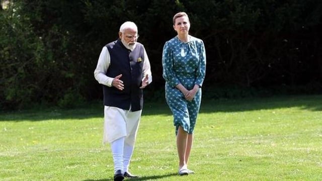 Prime Minister Narendra Modi with Danish PM Mette Frederiksen. (PTI File Photo)