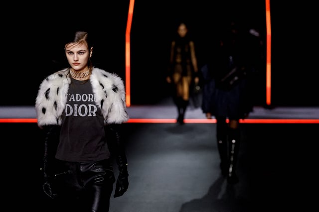 FILE PHOTO: Models present creations by designer Maria Grazia Chiuri as part of her Fall/Winter 2025-2026 Women's Wear collection show for fashion house Dior during Paris Fashion Week in Paris, France, March 4, 2025. REUTERS/Sarah Meyssonnier/File Photo