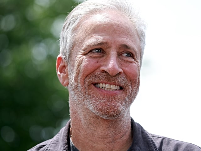 WASHINGTON, DC - JUNE 16: Jon Stewart speaks during a press conference to talk about the Senate’s passage of the Sergeant First Class Heath Robinson Honoring Our Promise to Address Comprehensive Toxics Act of 2022 on June 16, 2022 in Washington, DC. The legislation was introduced by U.S. Senators Jerry Moran (R-KS) and Jon Tester (D-MT). The Act is expected to deliver all generations of toxic-exposed veterans their earned health care and benefits under the Department of Veterans Affairs for the first time in the nation’s history. (Photo by Joe Raedle/Getty Images)