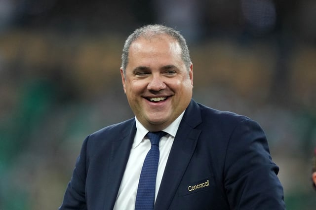 Jul 16, 2023; Inglewood, California, USA; CONCACAF president Victor Montagliani reacts during the CONCACAF Gold Cup Final at SoFi Stadium. Mandatory Credit: Kirby Lee-USA TODAY Sports/ File Photo