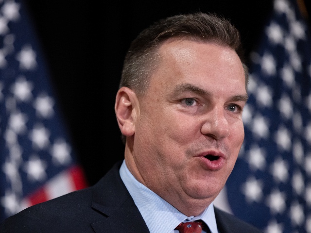 Congressman Richard Hudson (R-NC) speaks at a press conference following elections for leadership positions within the House Republican Caucus in Washington, DC on November 13, 2024. (Nathan Posner/Anadolu via Getty)