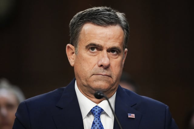 CIA director John Ratcliffe appears during a Senate Committee on Intelligence  hearing to examine why Jeffrey Goldberg, the editor-in-chief for The Atlantic magazine was inadvertently included on a high level Trump administration Signal group chat on bombing plans in Yemen on Houthi targets on March 25, 2025 in Washington, D.C. 