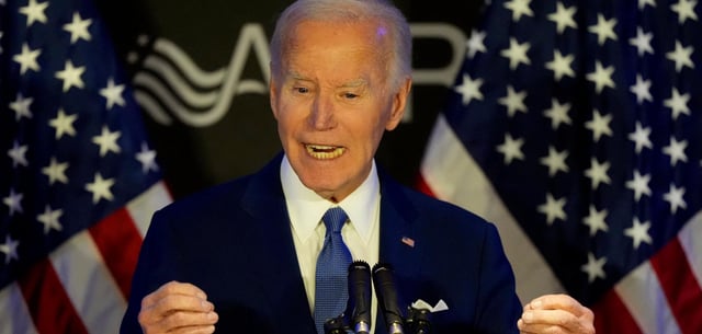 Der ehemalige US-Präsident Joe Biden spricht auf der Konferenz der Organisation Advocates, Counselors, and Representatives for the Disabled (ACRD) in Chicago
