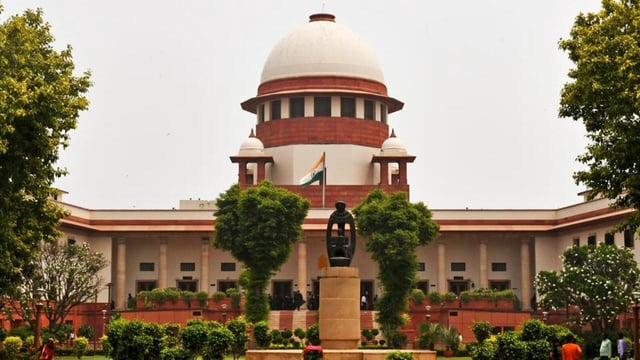 A view of the Supreme Court of India building, an apex judicial body of the country, in New Delhi on Thursday. (Jitender Gupta)
