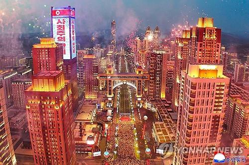 This image of the Hwasong new town in Pyongyang is published by the Korean Central News Agency on April 16, 2025. (For Use Only in the Republic of Korea. No Redistribution) (Yonhap)