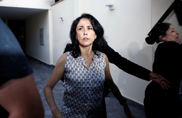 Peru's former first lady Nadine Heredia arrives home after leaving jail, in Lima, Peru April 30, 2018. REUTERS/Janine Costa/File Photo
