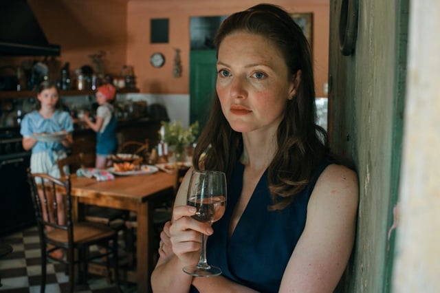 Robyn Betteridge as Josephine, Beatrice Cohen as Lucia and Holliday Grainger as Rebecca Walsh (Photo: Matt Squire/Disney+)