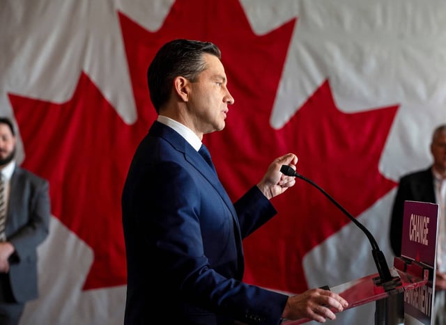 Le leader du Parti conservateur canadien, Pierre Poilievre, le 14 avril à Montréal.