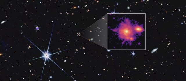 With its spiral arms and large star-forming disc, Zhúlóng resembles the Milky Way. NASA/CSA/ESA, M. Xiao (University of Geneva), G. Brammer (Niels Bohr Institute), Dawn JWST Archive