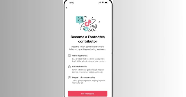 TikTok is rolling out Footnotes for some U.S. users starting today. (Courtesy)