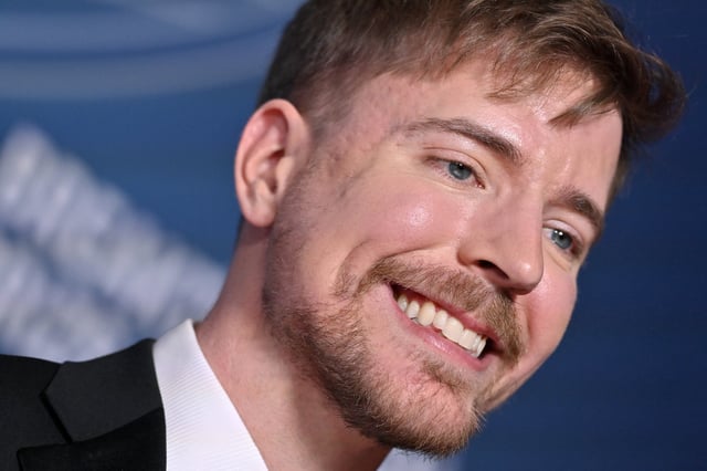 MrBeast attends the 11th Breakthrough Prize Ceremony at Barker Hangar on April 05, 2025 in Santa Monica, California.