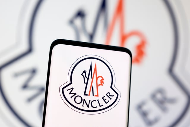 Moncler logo is seen displayed in this illustration taken, May 3, 2022. REUTERS/Dado Ruvic/Illustration