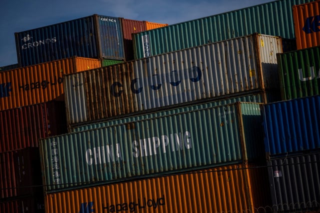 A China Shipping container is seen at the port of Oakland, as trade tensions escalate over U.S. tariffs with China, in Oakland, California, U.S., April 10, 2025. REUTERS/Carlos Barria/File Photo