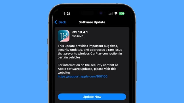 iOS 18.4.1 squashes bugs, including one related to CarPlay.