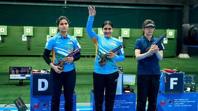 Suruchi Phogat and Manu Bhaker made it an Indian 1-2 in the 10m air pistol final at the World Cup in Lima. (ISSF)