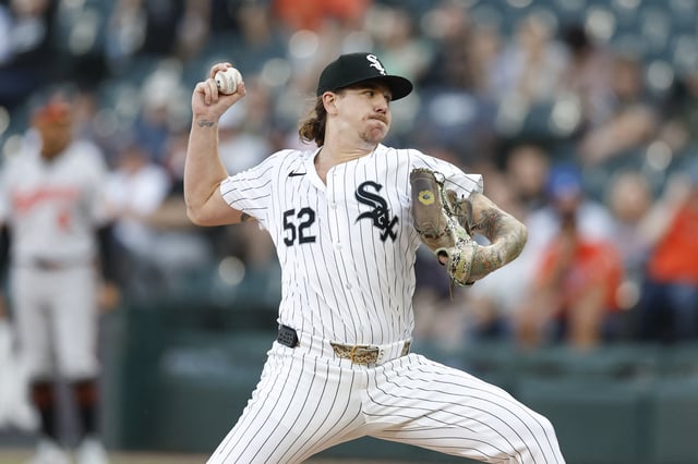 May 23, 2024; Chicago, Illinois, USA; Chicago White Sox starting pitcher Mike Clevinger (52) delivers a pitch against the Baltimore Orioles during the first inning at Guaranteed Rate Field. Mandatory Credit: Kamil Krzaczynski-USA TODAY Sports/File photo