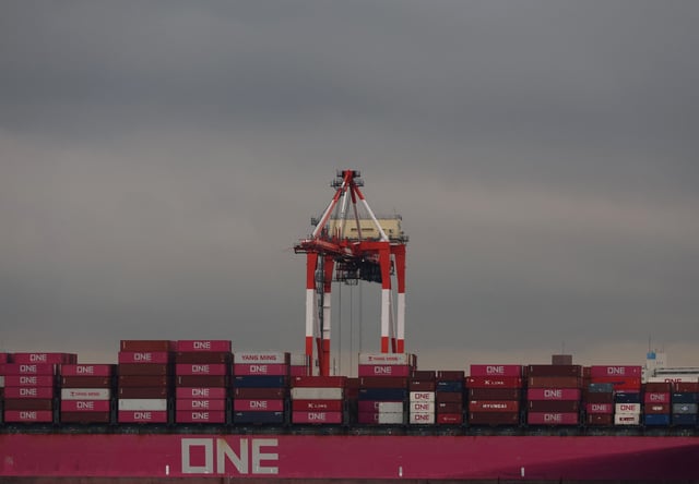 Containers on a cargo ship are seen at an industrial port in Tokyo, Japan April 3, 2025. REUTERS/Kim Kyung-Hoon/File Photo