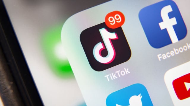 TikTok application's icon on a phone screen.