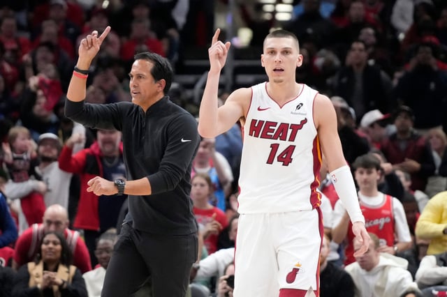 Heat guard Tyler Herro scored 38 points and coach Erik Spoelstra used a key defensive strategy in Miami's win over Chicago.