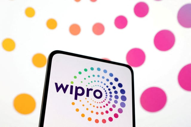 Wipro Ltd logo is seen displayed in this illustration taken, April 10, 2023. REUTERS/Dado Ruvic/Illustration/File Photo