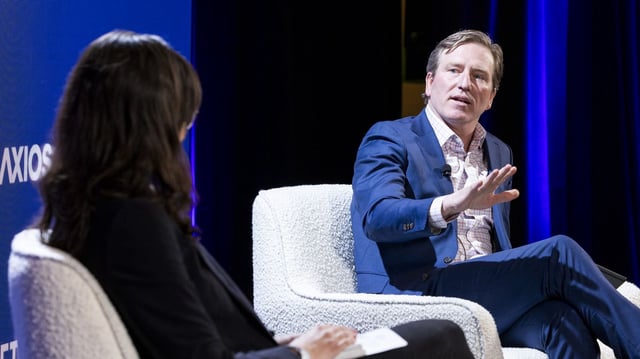 Former CISA Director Chris Krebs speaking at an Axios event in Washington in February. Photo: Kristoffer Triplaar on behalf of Axios.