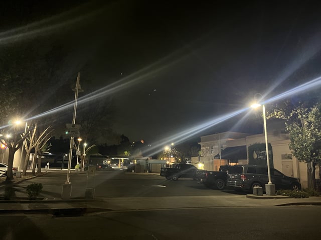 The parking lot in downtown Pinole where a woman was recorded repeating racist slurs. NBC Bay Area photo. 