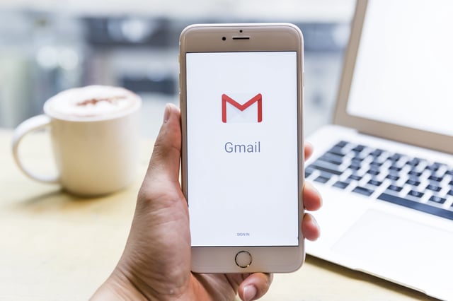 Stock Image: A smart phone with the Google Gmail app is seen on the screen in Hong Kong, Hong Kong, on July 31, 2018.