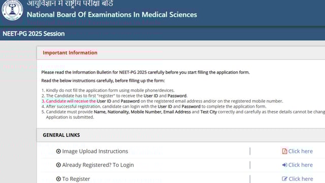 NEET PG 2025 registration starts at natboard.edu.in