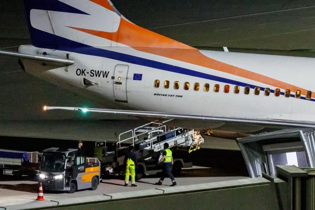 Um 21:37 Uhr landete der Flieger in Leipzig