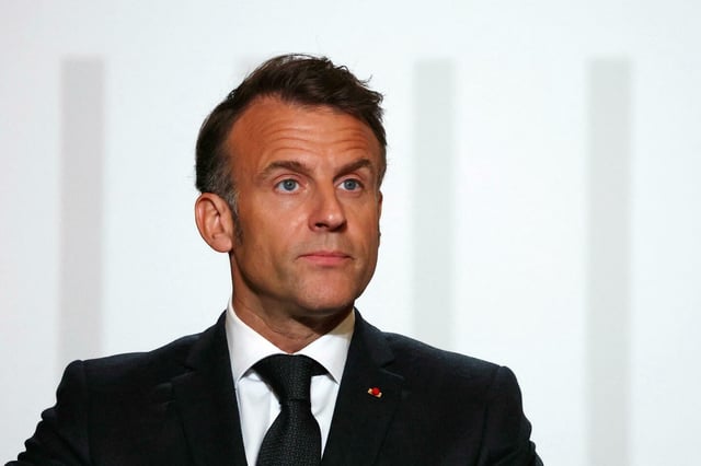 Emmanuel Macron le 15 avril dernier à Notre-Dame de Paris.
