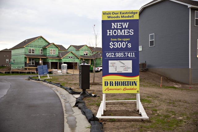 Homes under construction a D.R. Horton development in 2018.