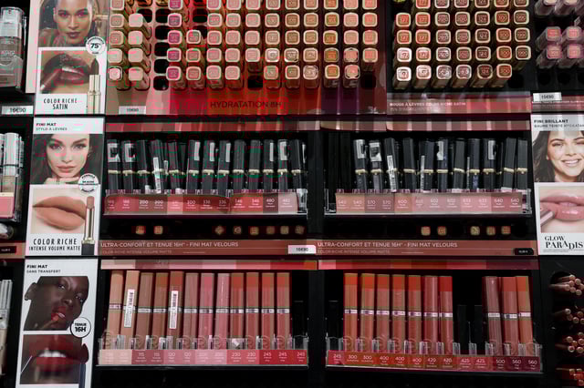 A range of L'Oreal cosmetics are pictured in a store in Paris, France, April 3, 2025. REUTERS/Benoit Tessier/File Photo