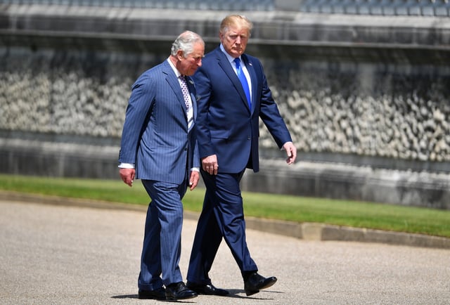Donald Trump and the then Prince Charles at Buckingham Palace in 2019 (Photo: Jeff J Mitchell/Getty)