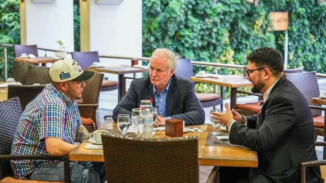 Kilmar Abrego Garcia (L) was seen for the first time since being deported to El Salvador