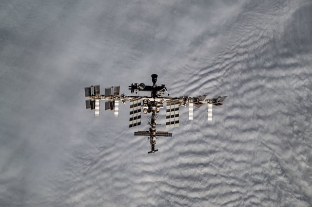 The International Space Station seen from a Crew Dragon spacecraft in October 2024.