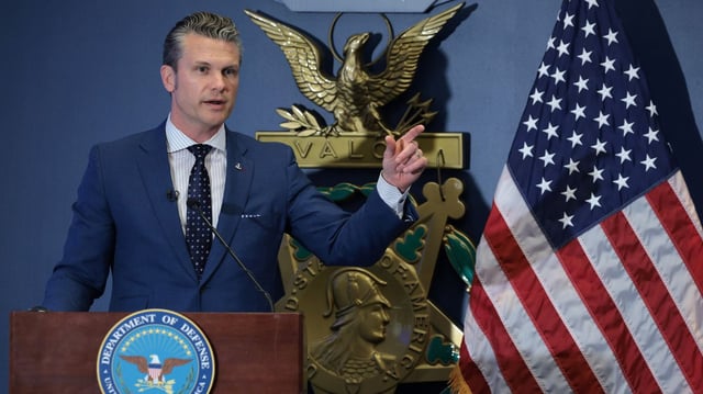 Defense Secretary Pete Hegseth at the Pentagon in Arlington, Virginia, on Thursday. Photo: Alex Wong/Getty Images
