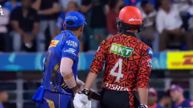 Suryakumar Yadav checks Abhishek Sharma's pockets