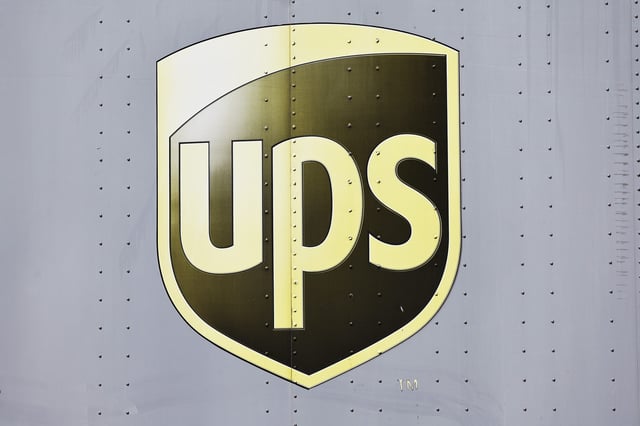A UPS logo is displayed on a UPS truck on April 1, 2024 in Ontario, California.
