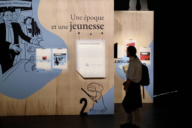 Une exposition de Riad Sattouf, au Festival d'Angoulême, le 24 janvier 2024.