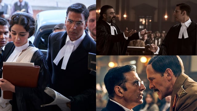 Ananya Panday, Akshay Kumar and R Madhavan in Kesari 2